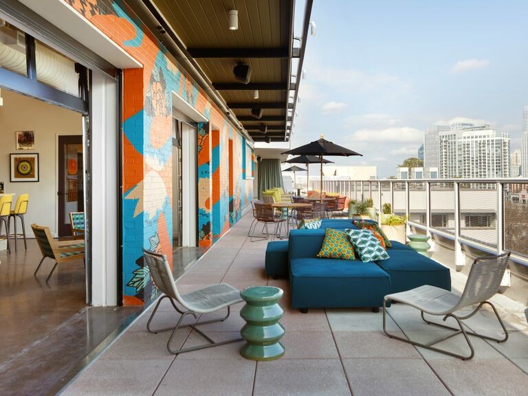 St. Julep at Kimpton Sylvan Hotel, a rooftop wedding venue in Atlanta, Georgia